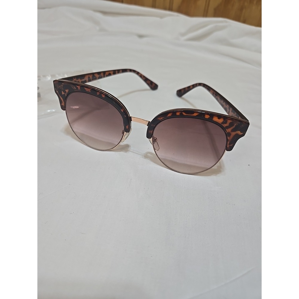 NYS Lott Street Cat 2 Polarized Sunglasses  Designer Brown Animal Print New